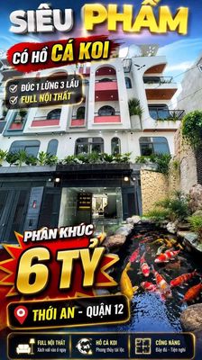 Nhà phố 4x18m Hồ Cá Koi, không gian thoáng mát đường 7m Thạnh xuân 25