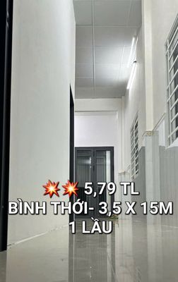 Nhà bình thới- lê đại hành dt; 3,5 x 14m 2 tầng 3pn