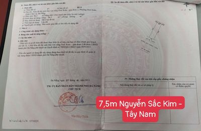 Chính chủ bán đất đường 7,5m Nguyễn Sắc Kim - Hòa Xuân - H.Tây Nam — ảnh 1
