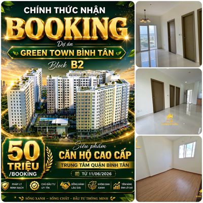 Chỉ 800tr sở hữu căn 52m2 có ban công - Green Town - Giá CĐT - CK cao