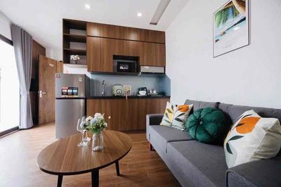 Cho thuê 1pn bancol full nội thất tone gỗ hiện đại sát sân bay — ảnh 1