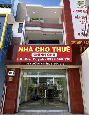 Cho thuê nhà mặt tiền 584 Đường 3 Tháng 2, 4x16m, 3 tầng, giá 40 triệu — ảnh 1