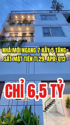 Bán nhà quận 12 – thạnh lộc 29 – ngang 7m – gara ô tô – full nt – 6,49 — ảnh 1