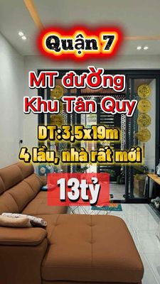 Bán nhà mặt tiền 4 lầu đường số 23.tân quy, khu vip quận 7 — ảnh 1