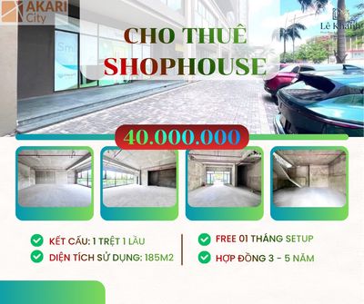 𝐂𝐇𝐎 𝐓𝐇𝐔𝐄̂ 𝐒𝐇𝐎𝐏𝐇𝐎𝐔𝐒𝐄 - 𝐀𝐊𝐀𝐑𝐈 𝐂𝐈𝐓𝐘 𝐆Đ𝟐 - 185m2 - 1 Trệt 1 Lầu
