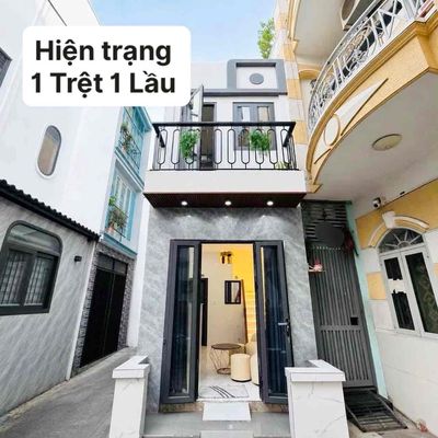 Trệt lầu hẻm 4m - sổ hồng riêng - gần chợ gv — ảnh 1