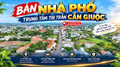 Bán Nhà Cấp 4 Thị Trấn Cần Giuộc 8x26m nở hậu, Gần Chợ &Trường, Sổ Sẵn