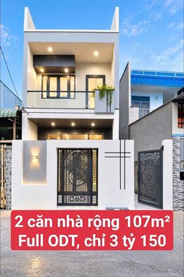 Bán 2 căn nhà chỉ 3 tỷ 150 (1 nhà trệt lầu mới đẹp + 1 nhà cấp 4 mới)