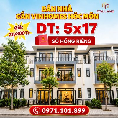 Nhà phố liền kề vinhomes hốc môn 2,8 tỷ SHR