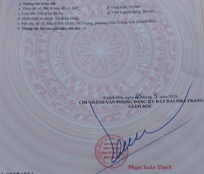 Bán Nhà Mặt Tiền Đường Nguyễn Lộ Trạch- Nha Trang Cách Biển 400 mét
