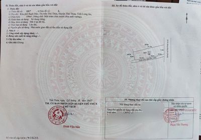 Bán Đất 200m2 thổ cư giá 1.3 tỷ tại , ĐT 834,Huyện Thủ Thừa, Long An