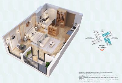 Căn hộ cao cấp hacom tower cách biển chỉ 3 phút di chuyển