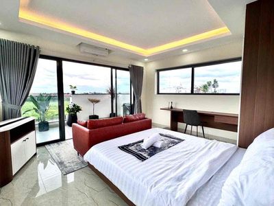 Căn hộ 1 phòng ngủ ban công - full nội thất - gần đảo kc
