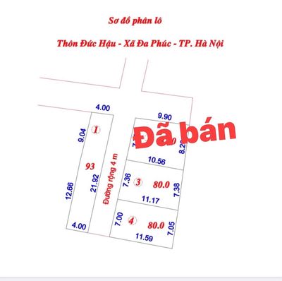 Bán đất Đức Hậu, Sóc Sơn, giá dưới 2 tỷ