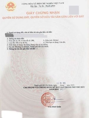 Cần bán lô đất mặt tiền Giang Văn Minh sát The Vista
