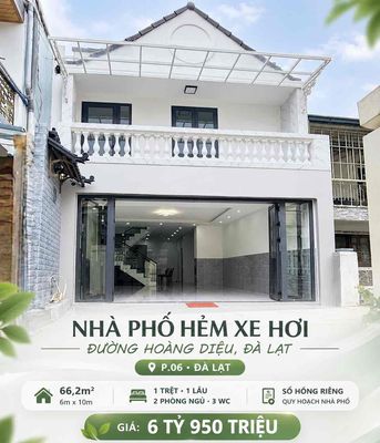 Nhà phố hẻm xe hơi hoàng diệu – đà lạt | 66,2m² | giá 6,95 tỷ
