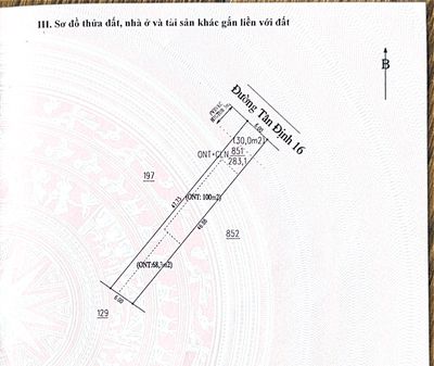 Chính chủ bán đất tân định 16 (283.1m² – ngang 6m – thổ cư cao)