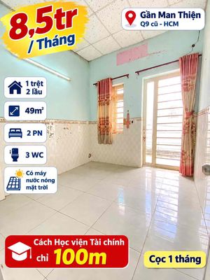 ( 8,5tr/1th )Cho thuê nhà 3 tầng - 49m2, hẻm xe hơi gần Man Thiện