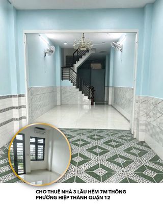 Cho thuê nhà 3 lầu hẻm 7m thông phường hiệp thành quận 12