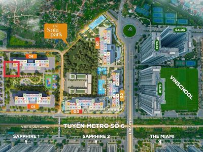 Bán căn hộ 3PN G6 Sola Park, Vinhomes Smart City