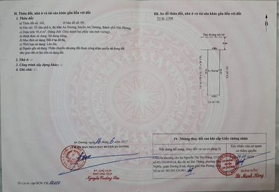 Bán đất phân lô – 92.6m2 tổ 6, p. an dương, hải phòng