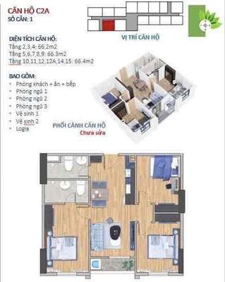 Cho thuê căn hộ 3pn 66m2 – full nội thất mới - ecogarden huế