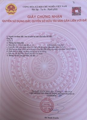 Bán Đất SHR (thổ cư) Xã Thái Mỹ, TPHCM