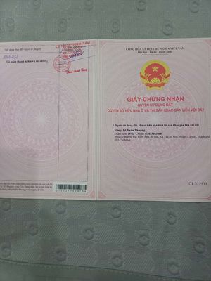 Bán đất 2 mặt tiền đường nguyên văn khạ.6,5×25m, thổ cư 100%,shr.