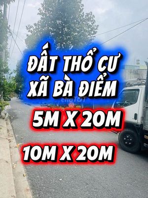 Bán đất Xã Bà Điểm Hóc Môn 100m2 sổ hồng riêng đường 12m
