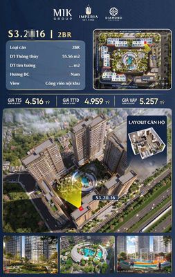 Bán căn hộ 2PN Imperia Sky Park - Nam An Khánh, view công viên
