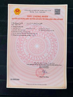Đất phường Thống Nhất đường xe hơi - chỉ 1 tỷ 950 triệu — ảnh 1