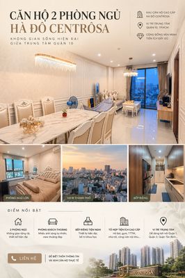 Căn hộ 2pn hà đô centrosa – nội thất sang trọng, view thành phố — ảnh 1