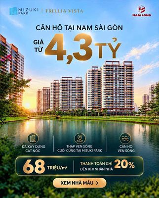 4,3 tỷ – sở hữu căn hộ tại tháp ven sông cuối cùng của mizuki park — ảnh 1