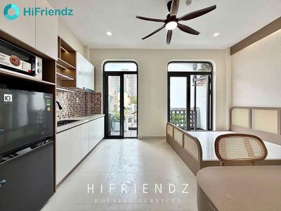 Trống sẵn căn hộ studio ban công full nội thất gần đại học kinh tế — ảnh 1