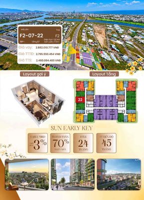 Chỉ 2,4tỷ căn hộ sân vườn 61m2, view sông + biển, ck 19%. *** — ảnh 1