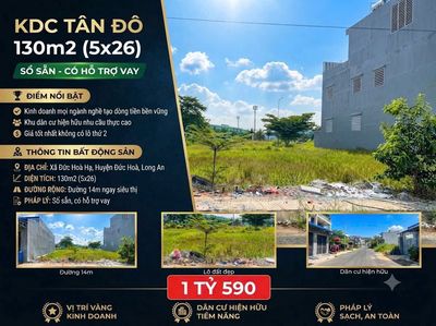 Chủ Ngộp Bán NhanhNền Đất 130m2 KDC Tân Đô View Quỹ Đất Thương Mại — ảnh 1
