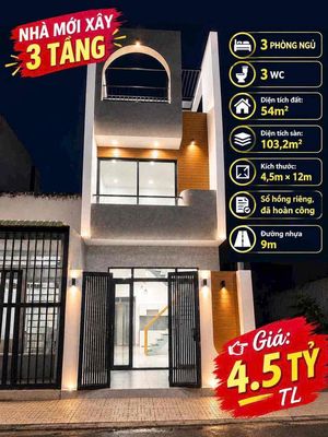 Hàng Thơm Nhà 3 Tầng chỉ 4,5 tỷ siêu đẹp Long phước , Thủ Đức, Hcm — ảnh 1