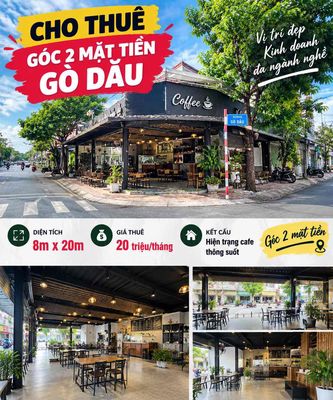 Cho thuê Nhà 2 góc Mặt Tiền Gò Dầu 8m x 20m Hiện trạng Cafe — ảnh 1