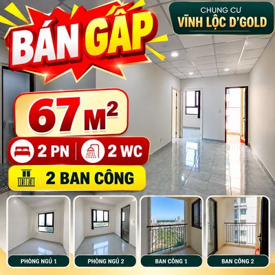 Bán căn góc vĩnh lộc d'gold – 67m² – 2pn – 2wc – 2 ban công — ảnh 1