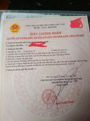 Bán đất chính chủ Phường Tân Định, Bến Cát, Bình Dương — ảnh 1