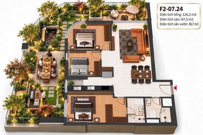 Độc quyền căn 3 Phòng ngủ sân vườn dự án FourS Tower Đà Nẵng view Sông — ảnh 1