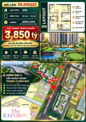 Giá tốt! căn 3pn vinhomes grand park chỉ 3,850 tỷ! — ảnh 1