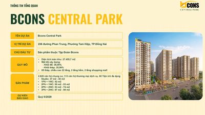 Bán căn hộ Bcons Central Park Tam Hiệp Biên Hòa giá *** — ảnh 1
