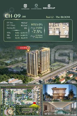 Bán căn hộ 2 ngủ Lumiere Hanoi Seasons Garden, 82.9m2, 12.11 tỷ — ảnh 1