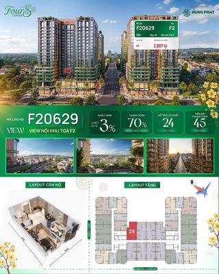 Căn hộ 1pn+ fours tower diện tích 56m2 rẻ nhất giỏ hàng chỉ 2 tỷ 3 — ảnh 1