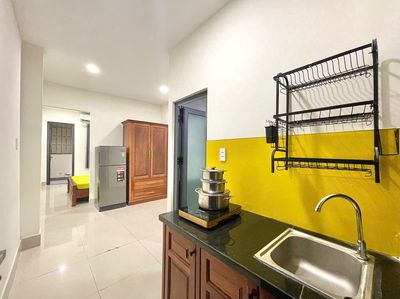 Studio tách bếp, full nội thất ngay ngã 4 hàng xanh, đh gtvt, uef — ảnh 1
