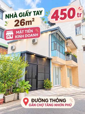 Nhà mặt tiền kinh doanh gần chợ Tăng Nhơn Phú - 26m2 - chỉ 450tr — ảnh 1