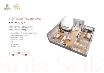Bán căn hộ 2PN 62m2 Sola Park view hồ đẹp — ảnh 1
