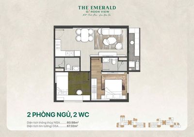 Căn Hộ 2PN 2WC Giá 2tỷ44 Thanh Toán 9triệu/tháng — ảnh 1