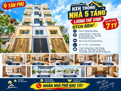 Nhà gần đầm sen – hxh thông - nhà 5 tầng -4pn- có thamg máy - nhĩn 7 t — ảnh 1